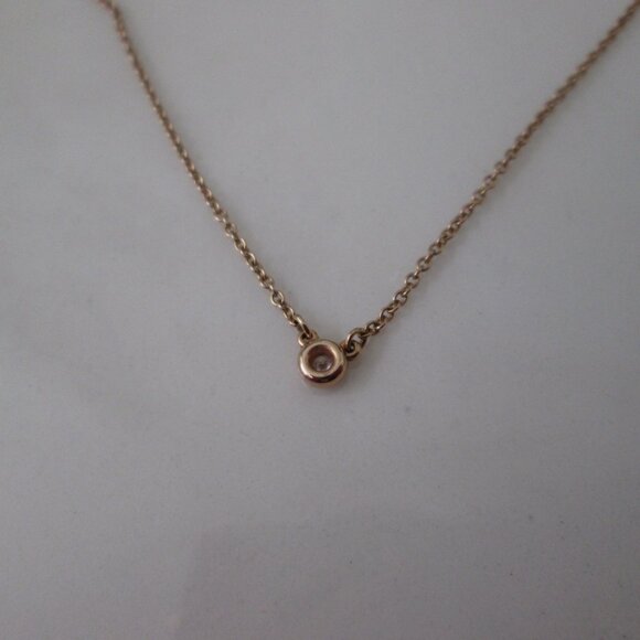Tiffany & Co 18K Rose Gold .03ct Elsa Peretti Diamond by the Yard Necklace - Picture 4 of 6